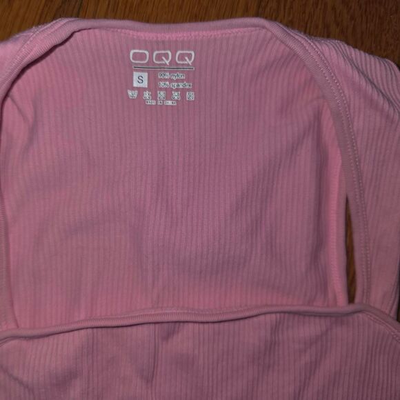 OQQ Womens's Pink Romper Square Neck Size Small - Picture 3 of 4